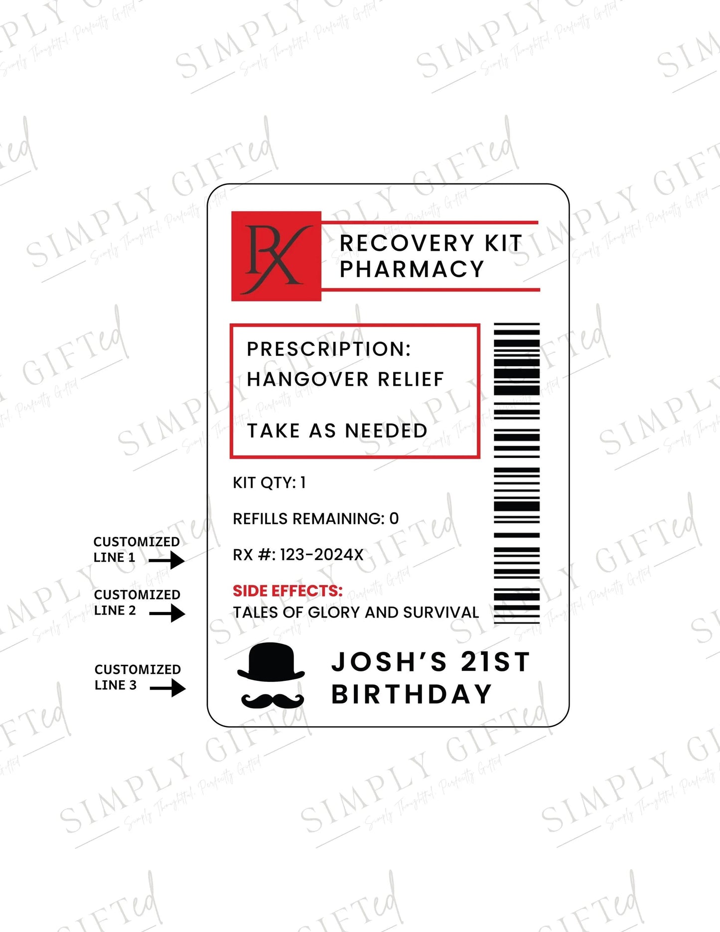 Kits para la resaca con medicamentos recetados para hombres