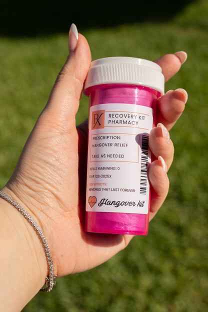 Mini Prescription Bottle Hangover Kits