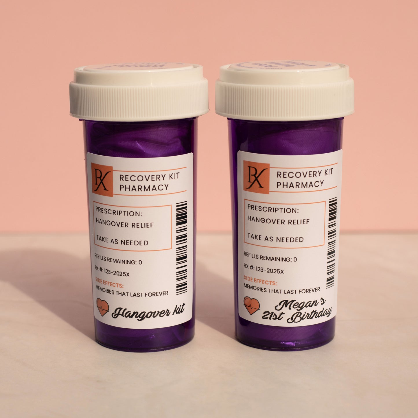 Mini Prescription Bottle Hangover Kits