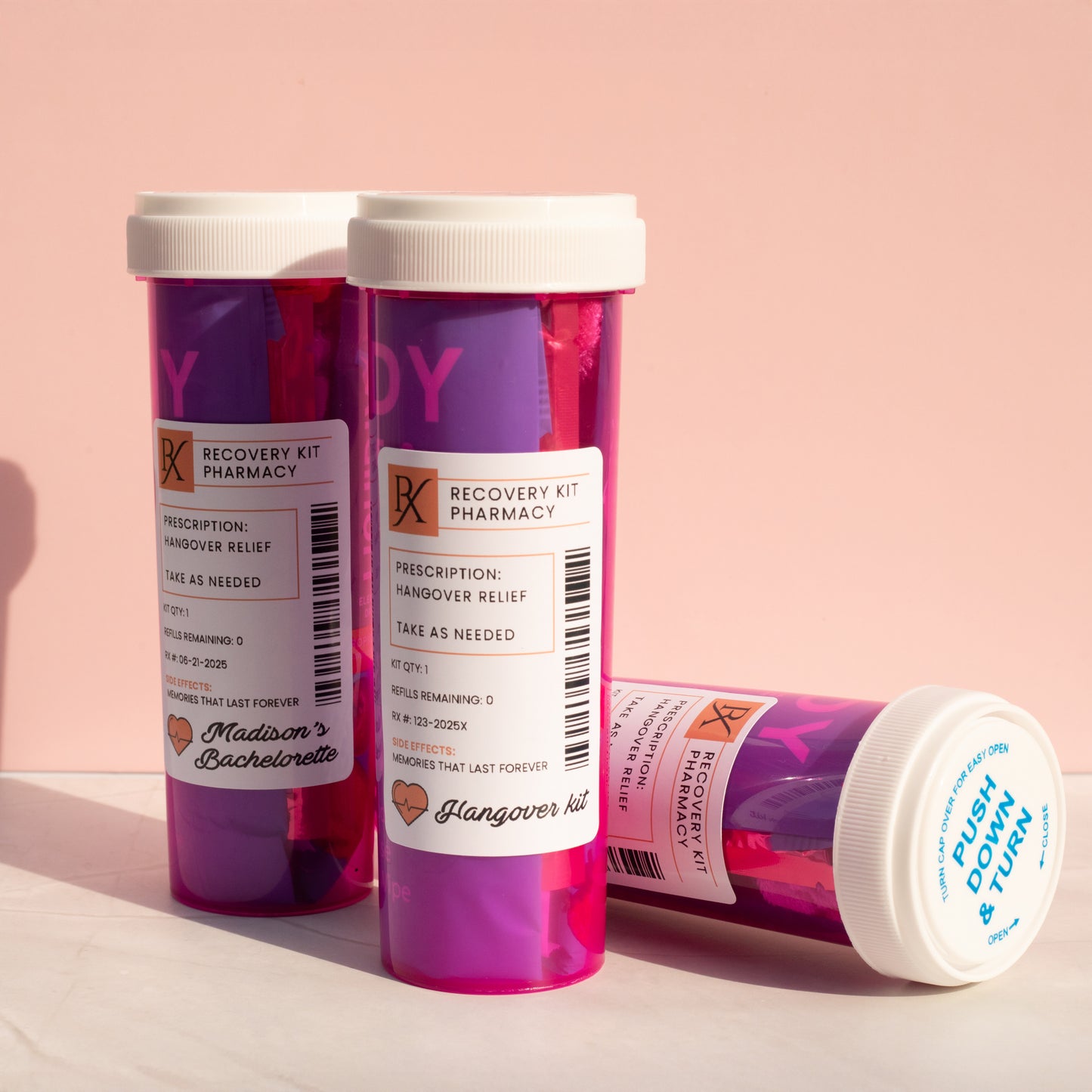 Prescription Bottle Hangover Kits