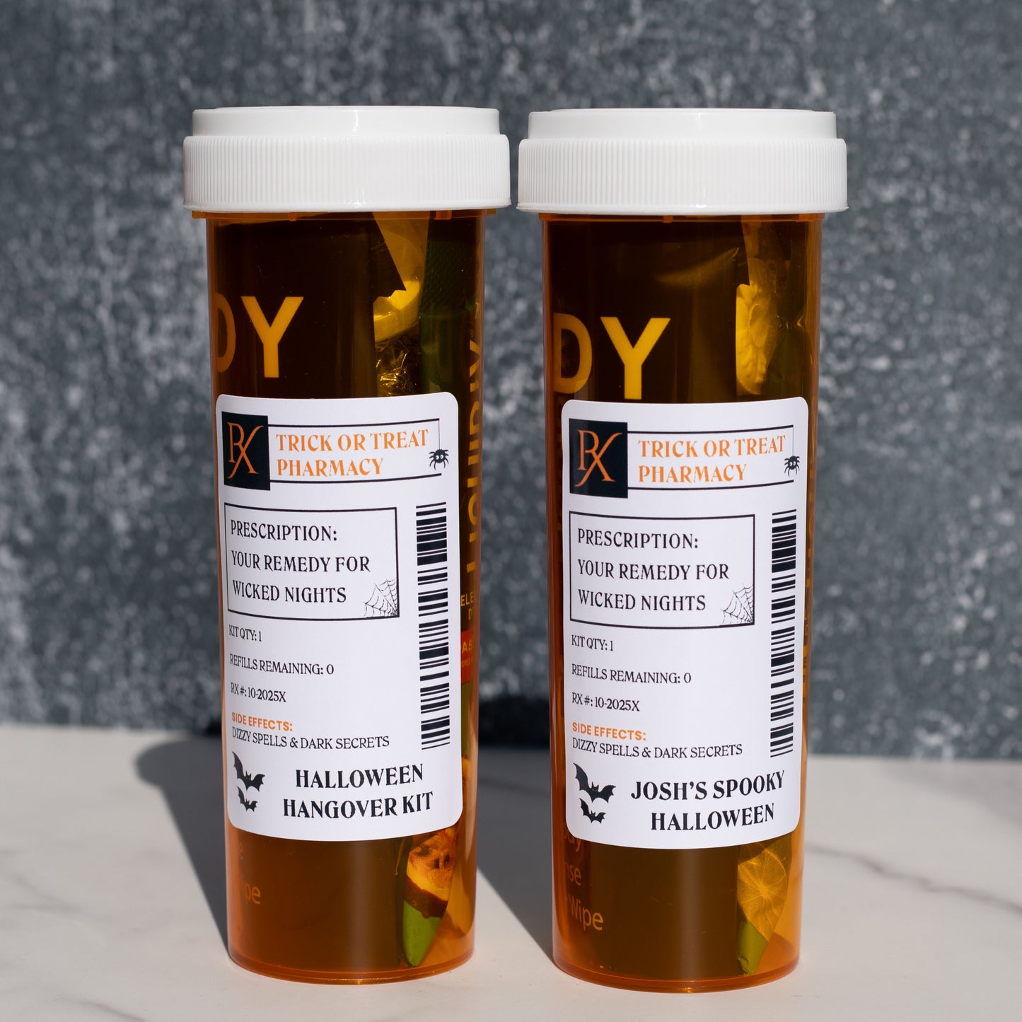 Halloween Prescription Bottle Hangover Kits