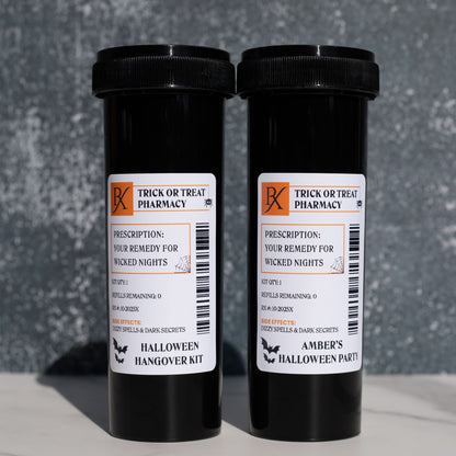 Halloween Prescription Bottle Hangover Kits