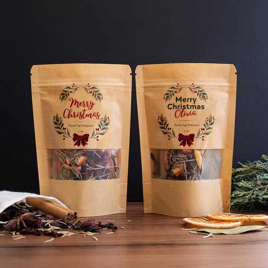 Christmas simmer pot stovetop potpourri with dried orange and cinnamon