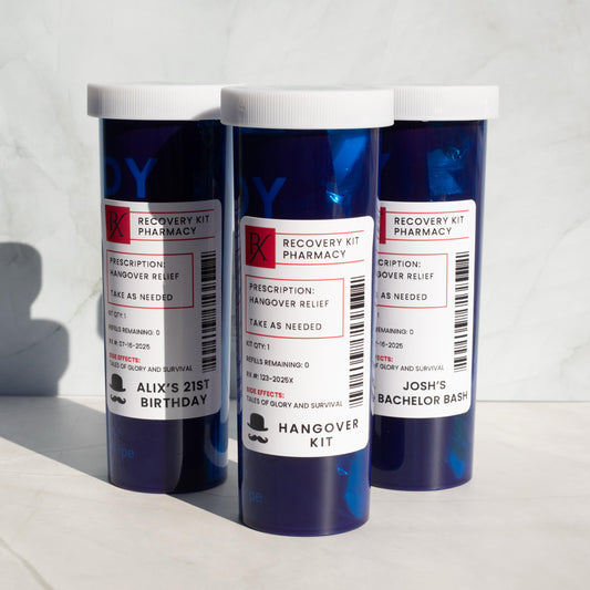 Mens Prescription Bottle Hangover Kits