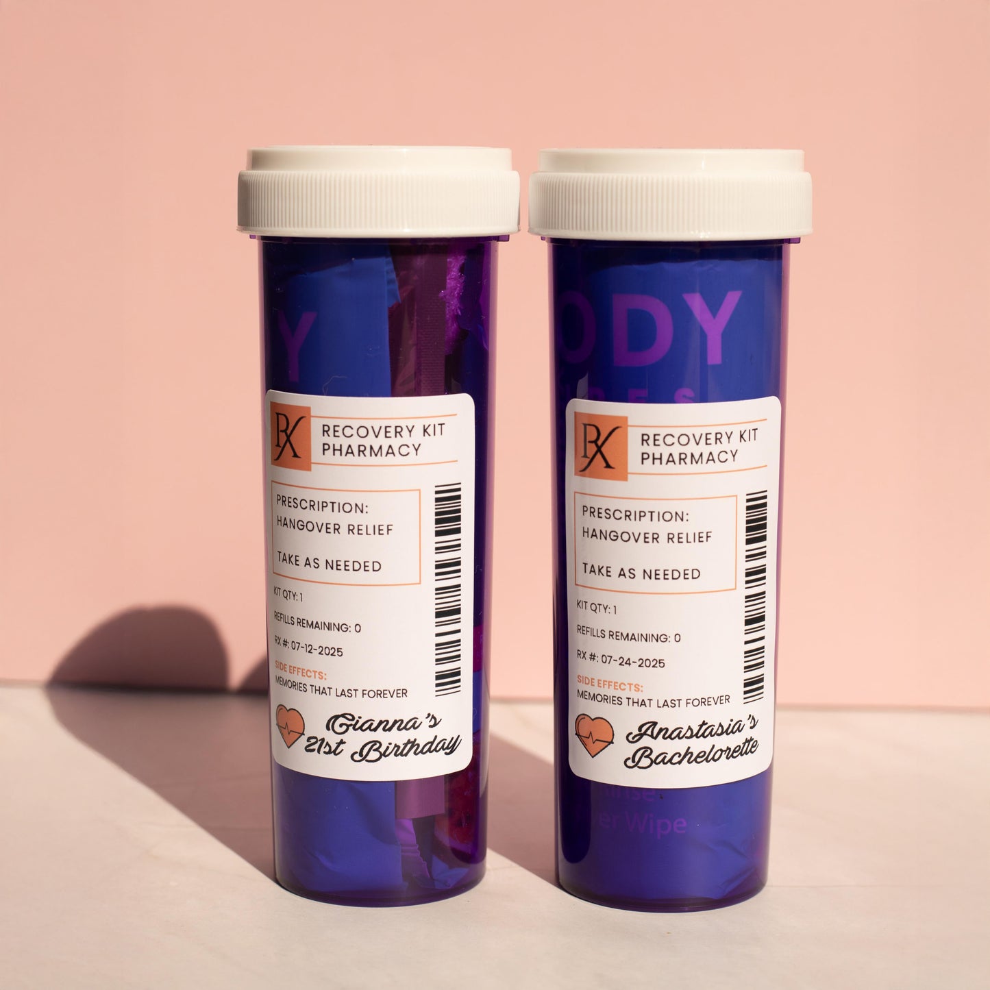 Prescription Bottle Hangover Kits