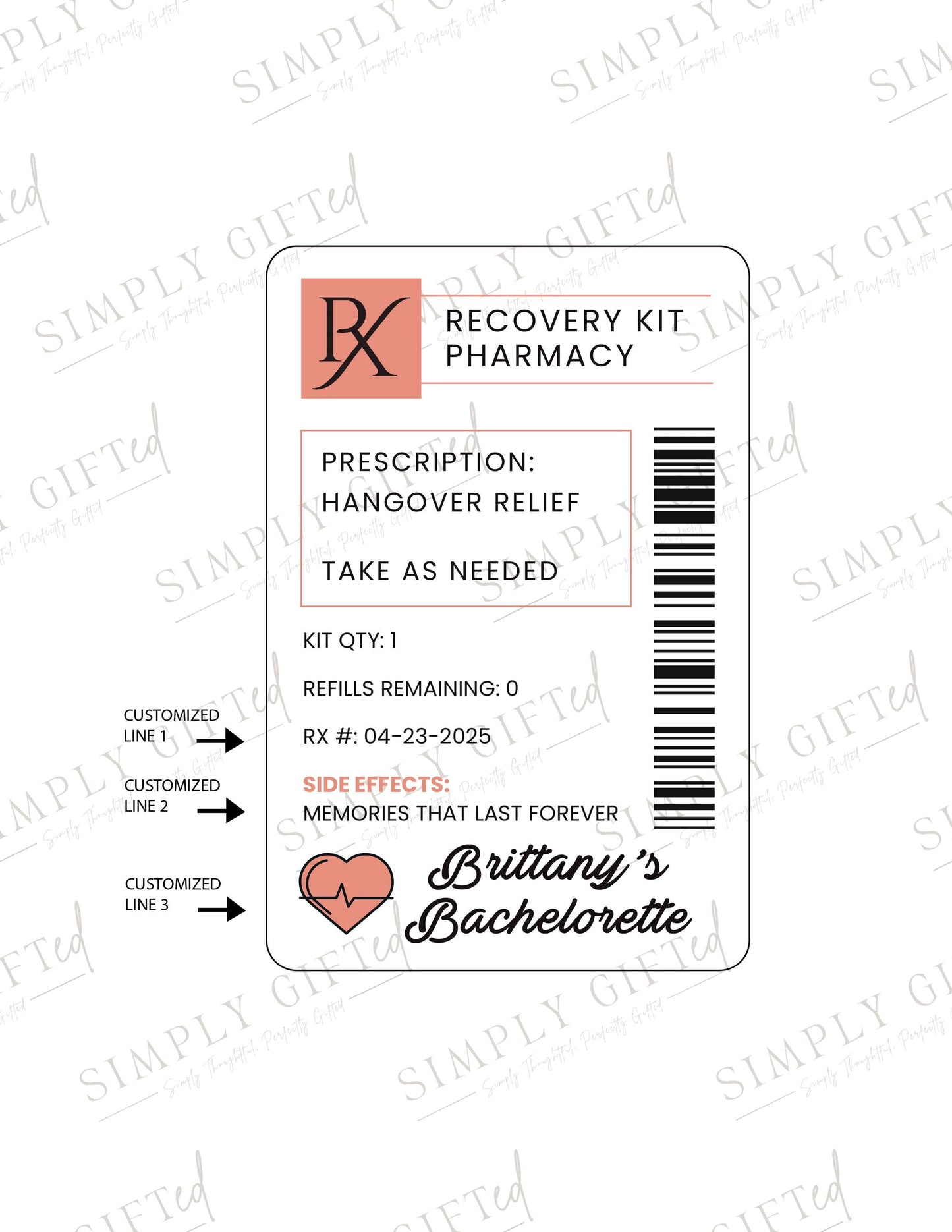 Prescription Bottle Hangover Kits