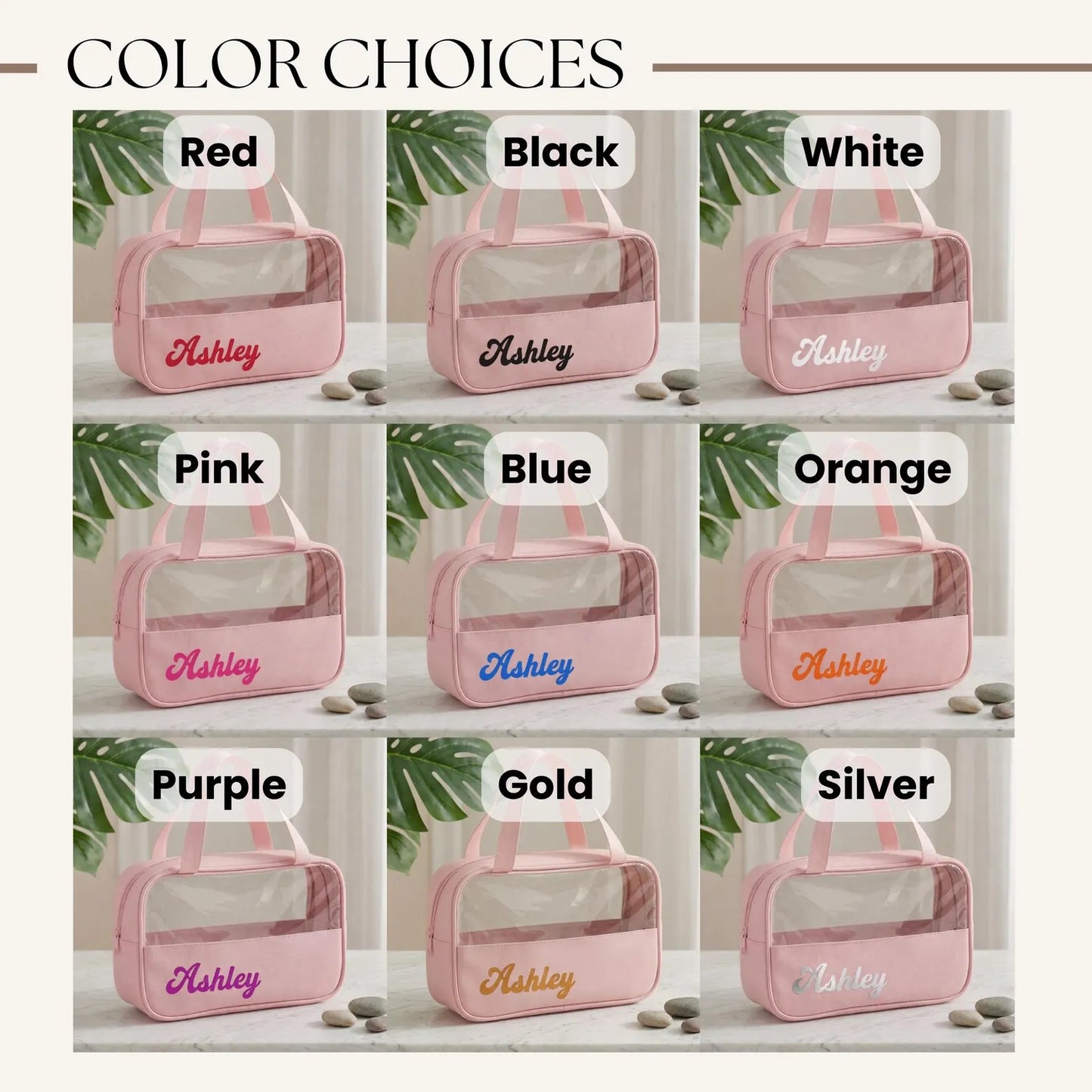 Personalized Semi-Clear Makeup Bag