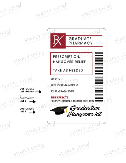 Graduation Prescription Hangover Kits
