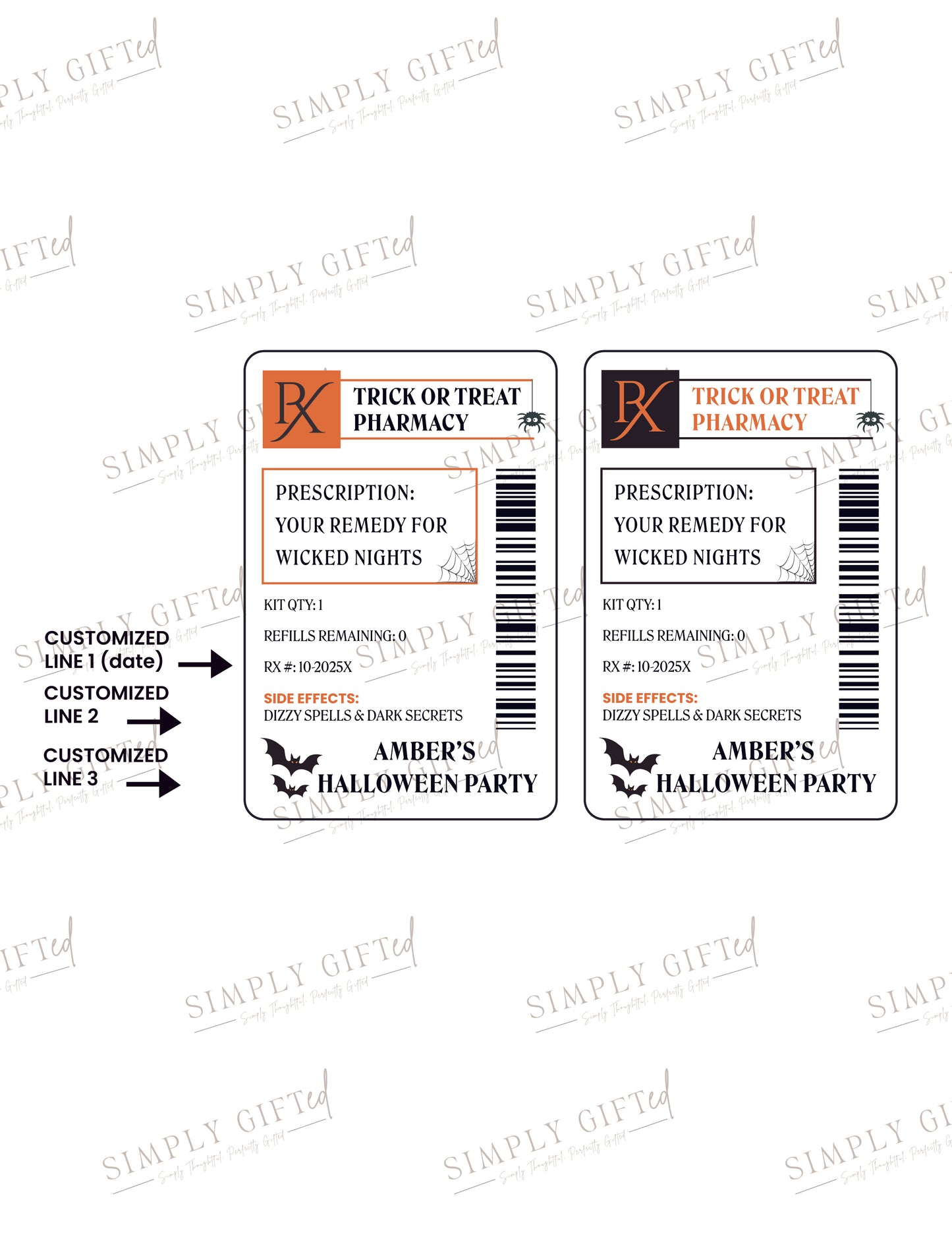 Halloween Prescription Bottle Hangover Kits